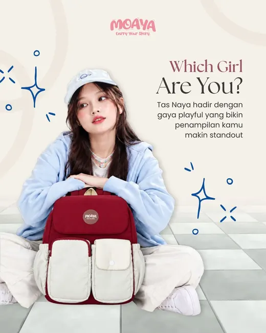 Naya Backpack — Maroon Cream